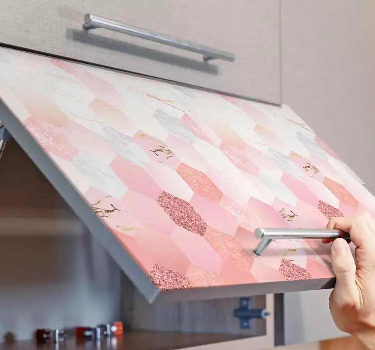 Carta adesiva per mobile Marmo rosa per mobili - TenStickers