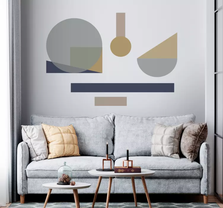 Carta adesiva per mobile Motivo geometrico grigio e marrone - TenStickers