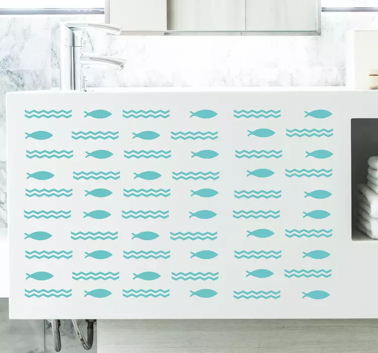 Adesivo bagno con motivo marino - TenStickers