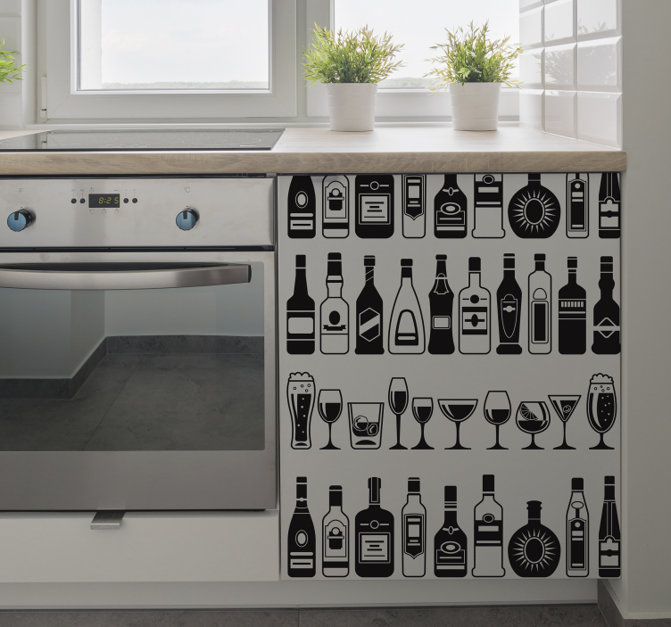 Carta adesiva per mobili set di bottiglie - TenStickers