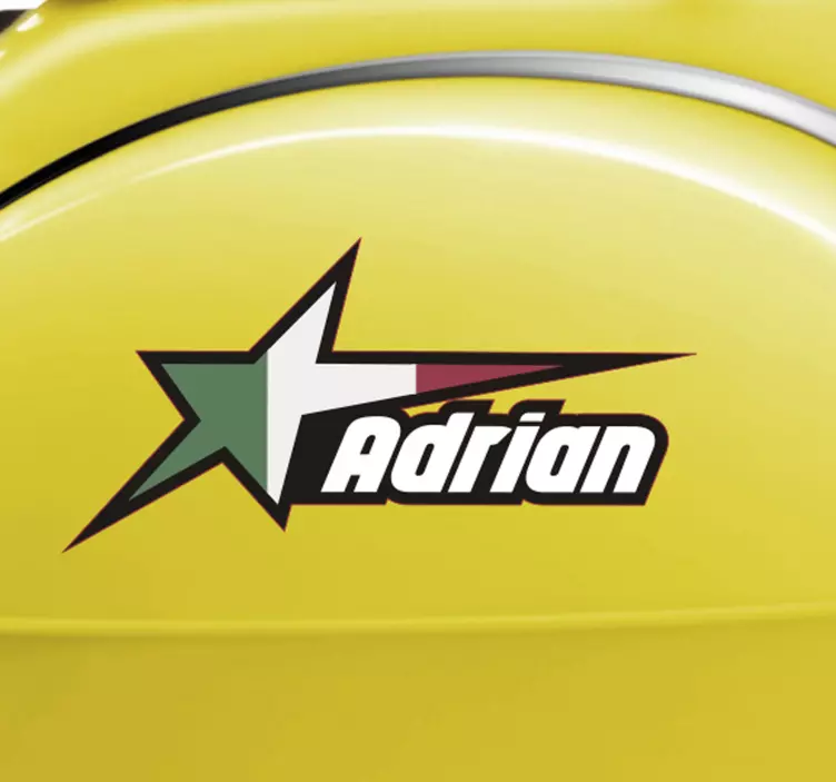 Adesivo moto Bandiera italia e nome personalizzato - TenStickers