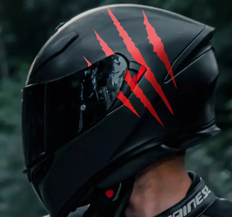 Adesivo moto casco graffio monocromatico - TenStickers