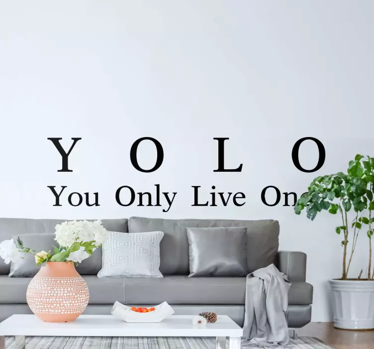 Adesivo murale proverbio filosofia di vita yolo - TenStickers