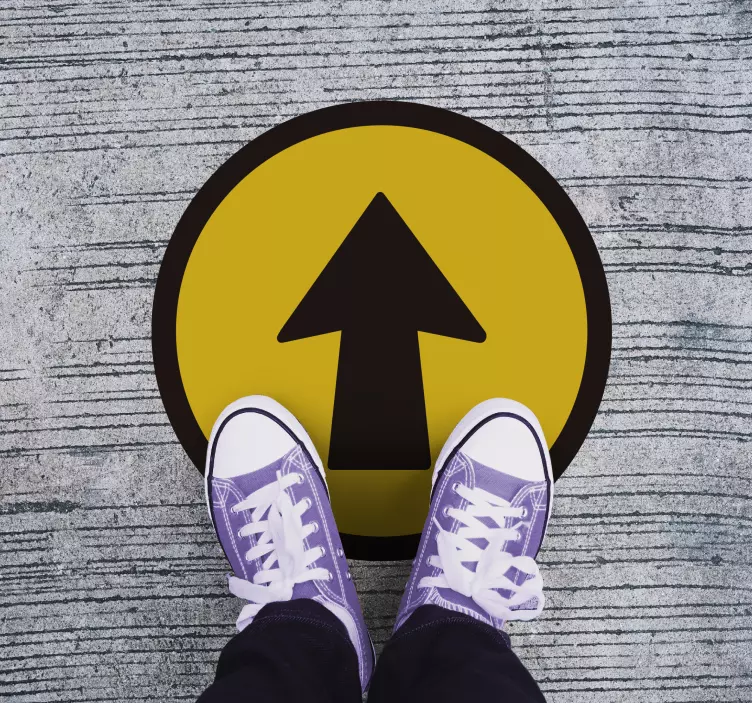 pavimento adesivo Freccia nera e gialla - TenStickers