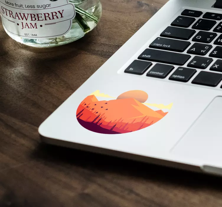 Adesivo per pc paesaggio al tramonto in montagna - TenStickers