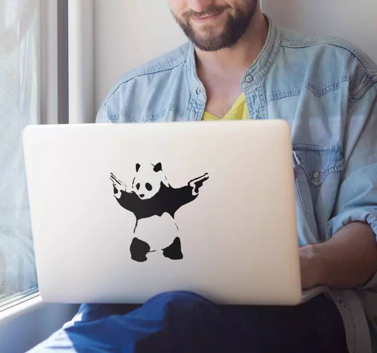 Adesivo per pc panda Bansky - TenStickers
