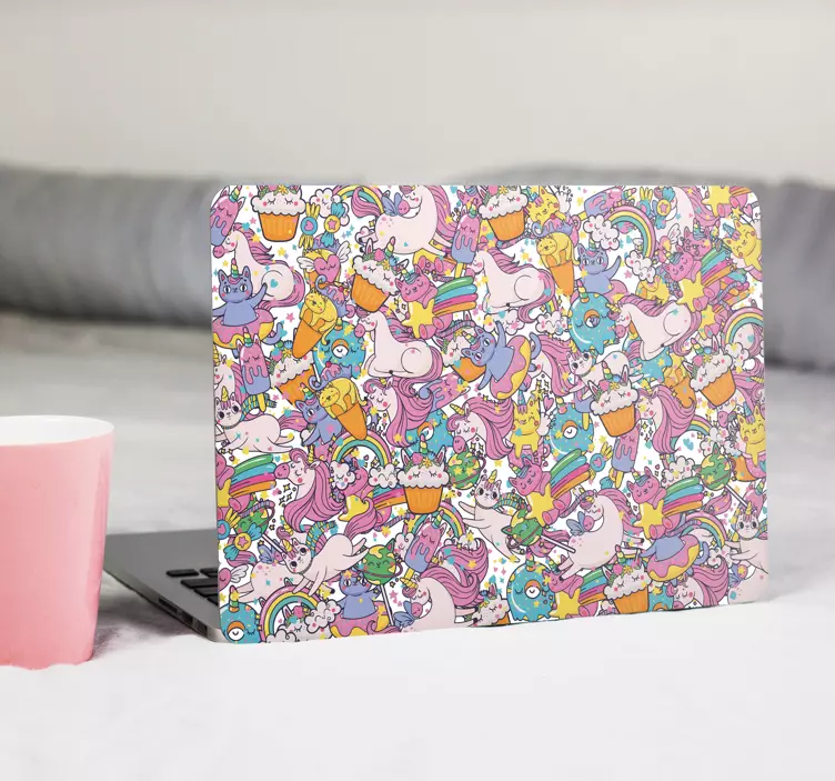 Adesivo per personal computer con unicorni - TenStickers