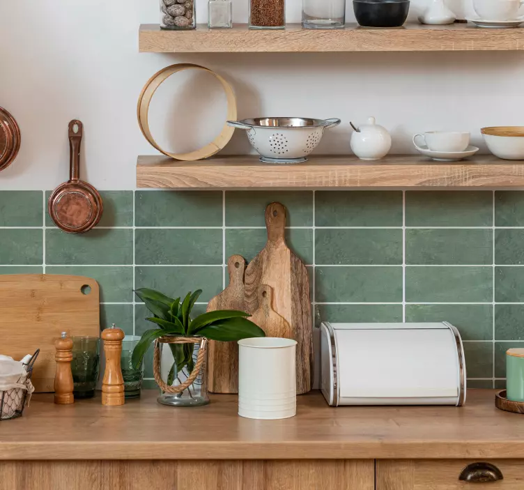 Piastrella adesiva mattoni verdi rettangolari - TenStickers