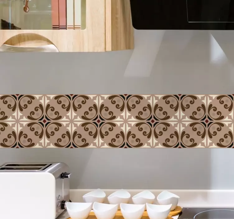 Adesivo per piastrelle elegante motivo beige - TenStickers