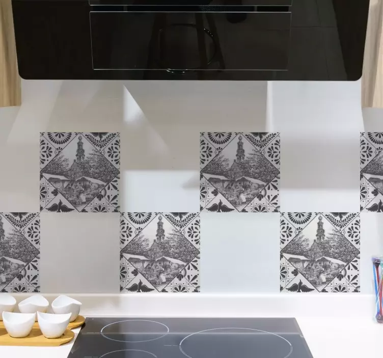 Adesivo per piastrelle motivo decorativo vintage - TenStickers