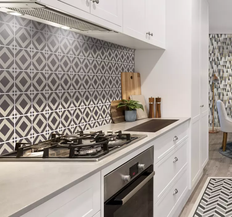 Adesivo per piastrelle motivo geometrico a rombi - TenStickers