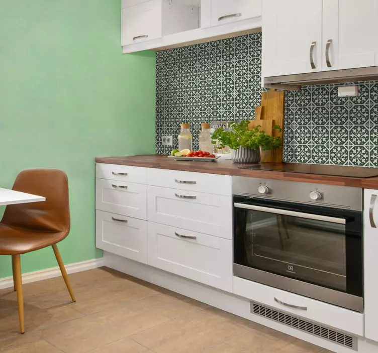 Adesivo per piastrelle pattern botanico elegante - TenStickers