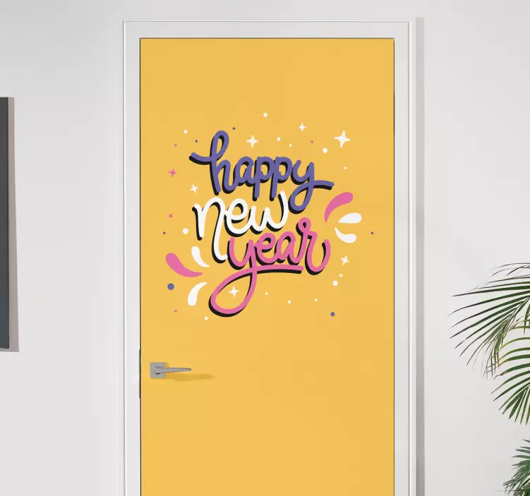 Adesivo natalizio auguri festivi di capodanno - TenStickers