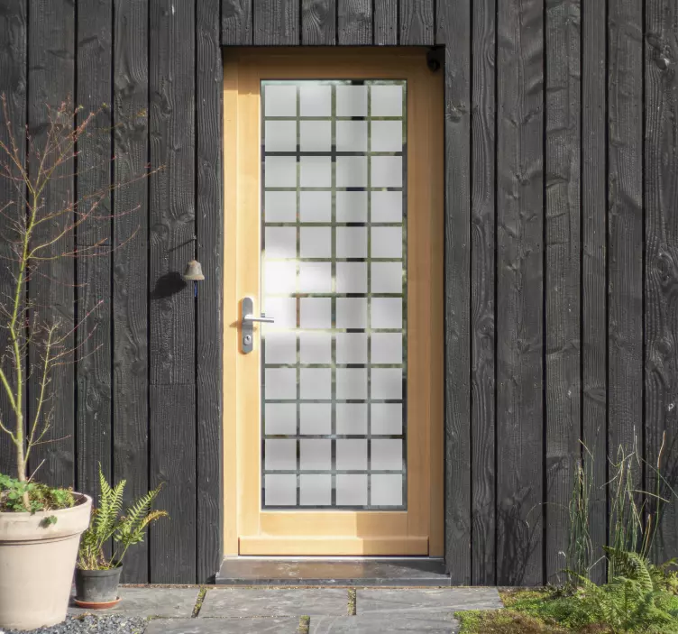 Adesivo per porta con forme quadrate - TenStickers