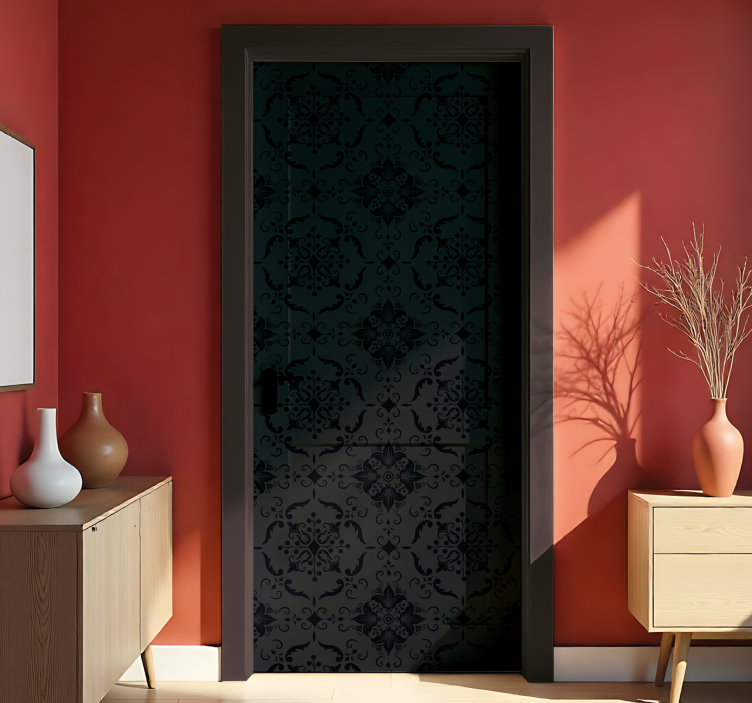 Adesivo per porta design elegante nero - TenStickers