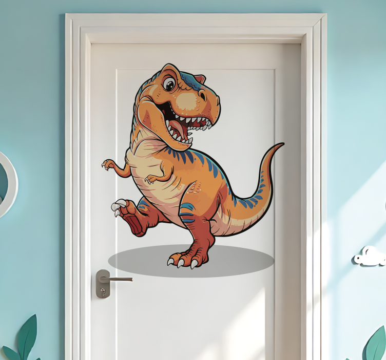 Adesivo per porta dinosauro per cameretta bambini - TenStickers