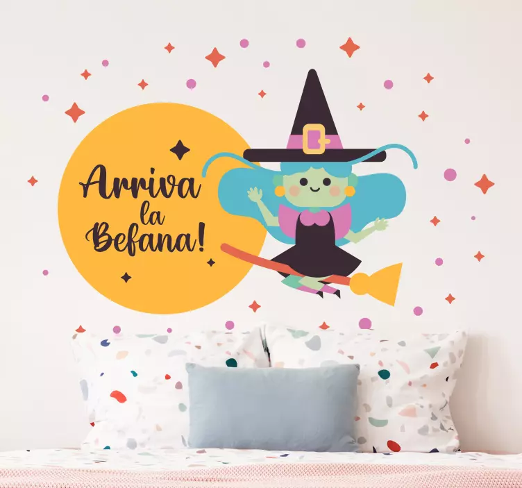 Adesivo per porta la befana - TenStickers