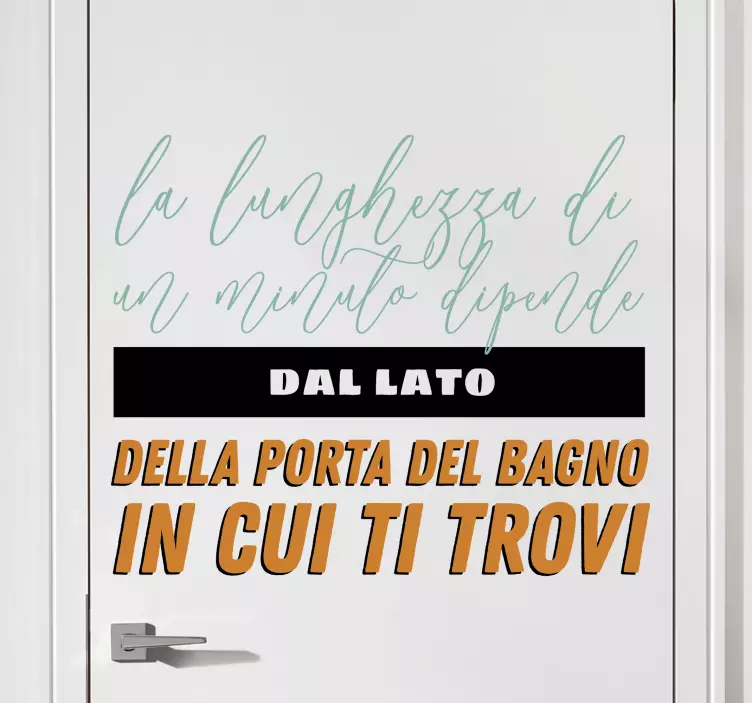 Adesivo per porta lunghezza di un minuto - TenStickers