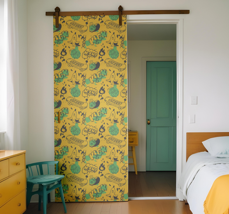 Adesivo per porta modello urbano - TenStickers