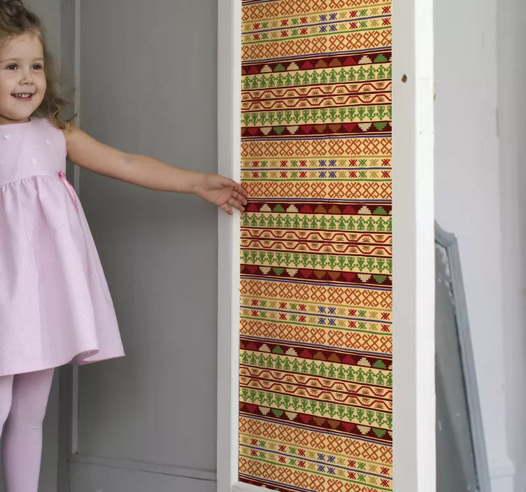 Adesivo per porta motivi geometrici celebrativi - TenStickers