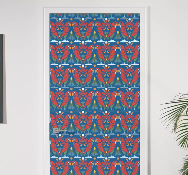 Adesivo per porta motivo aviario vibrante - TenStickers