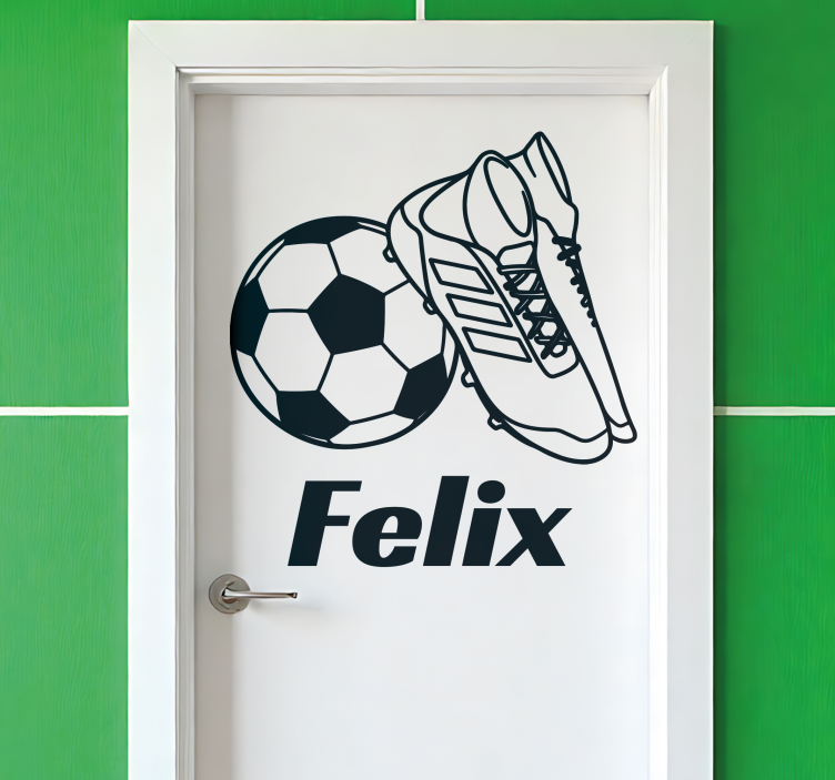 Adesivo per porta nome calcio per cameretta - TenStickers