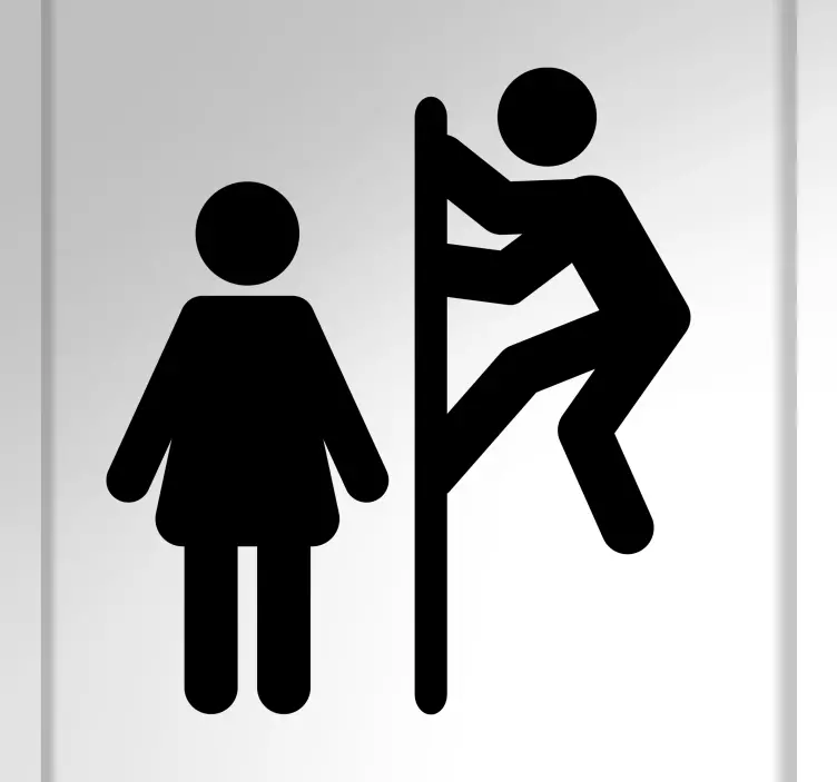 Adesivo porta ragazzo che fa capolino ragazza - TenStickers