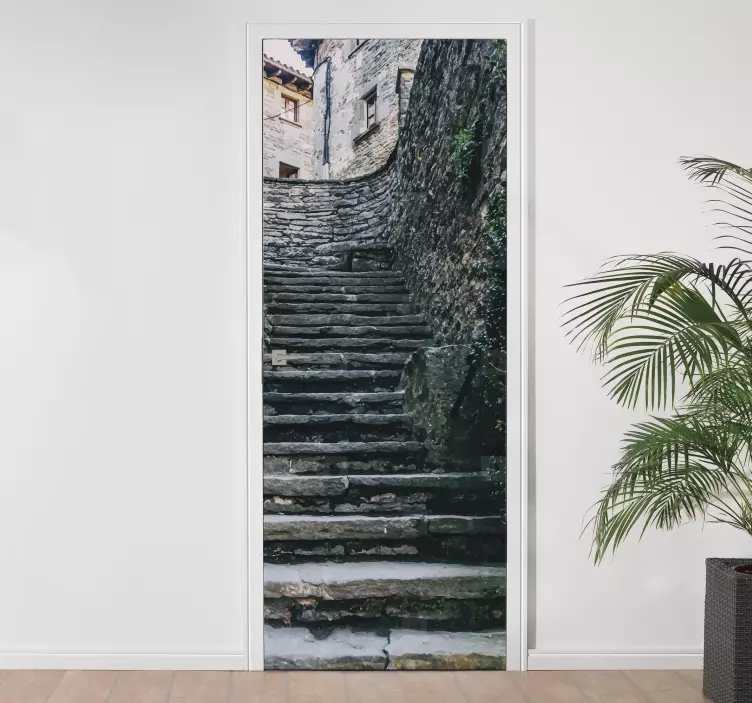 Adesivo per porta scale di pietra - TenStickers