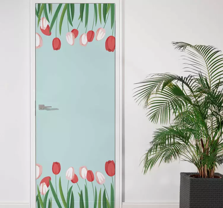 Adesivo per porta tulipani - TenStickers