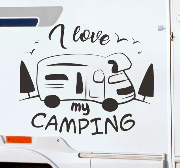 Adesivo camper I love my camping - TenStickers