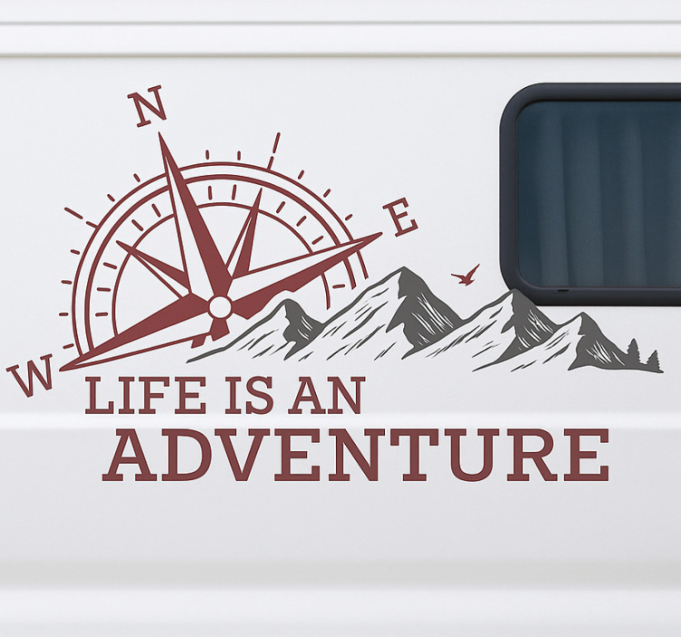 Adesivo per roulotte life is an adventure - TenStickers