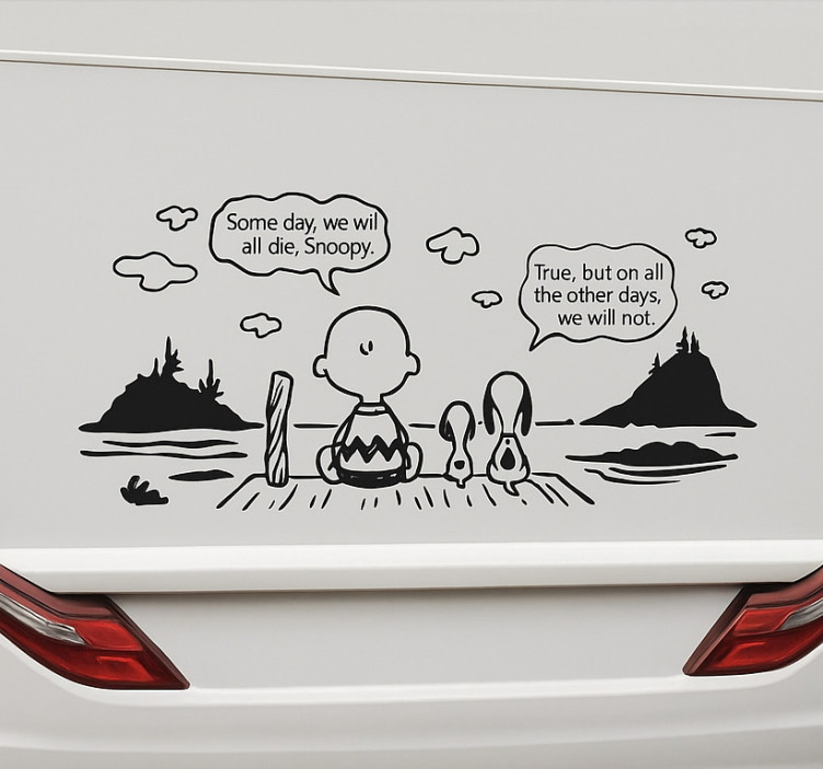 Adesivo per roulotte snoopy e charlie lake - TenStickers