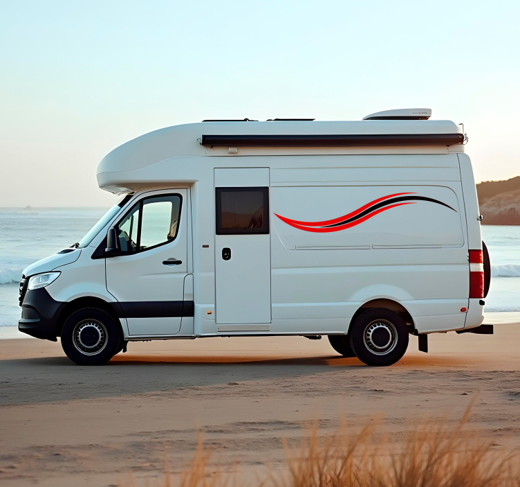 Adesivo per roulotte strisce ondulate - TenStickers