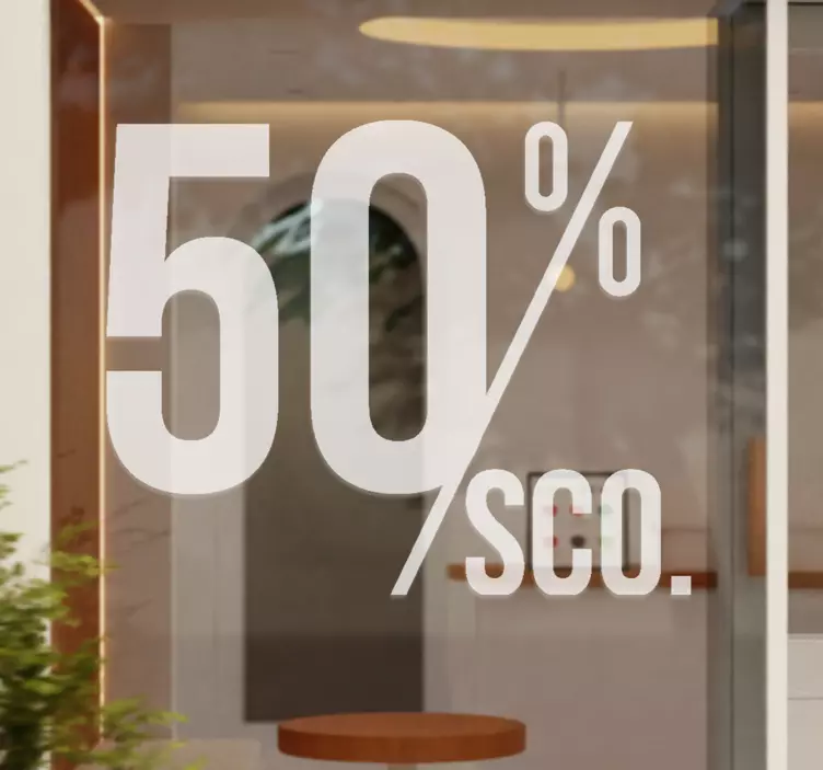 Adesivo per vetri con numero e sconto - TenStickers