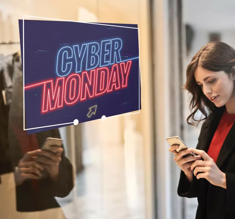 Adesivo per vetri con scritta Cyber Monday - TenStickers