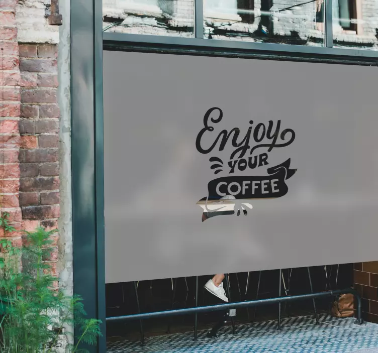 Adesivo per vetrina il tuo logo su trasparente - TenStickers