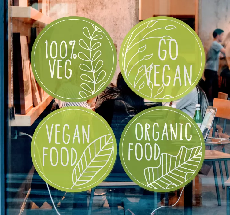 Adesivo per vetrine cibo vegano 100% - TenStickers