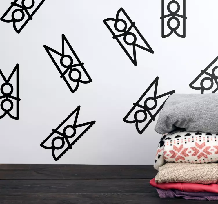 Adesivo per vetrine clip da bucato minimalista - TenStickers