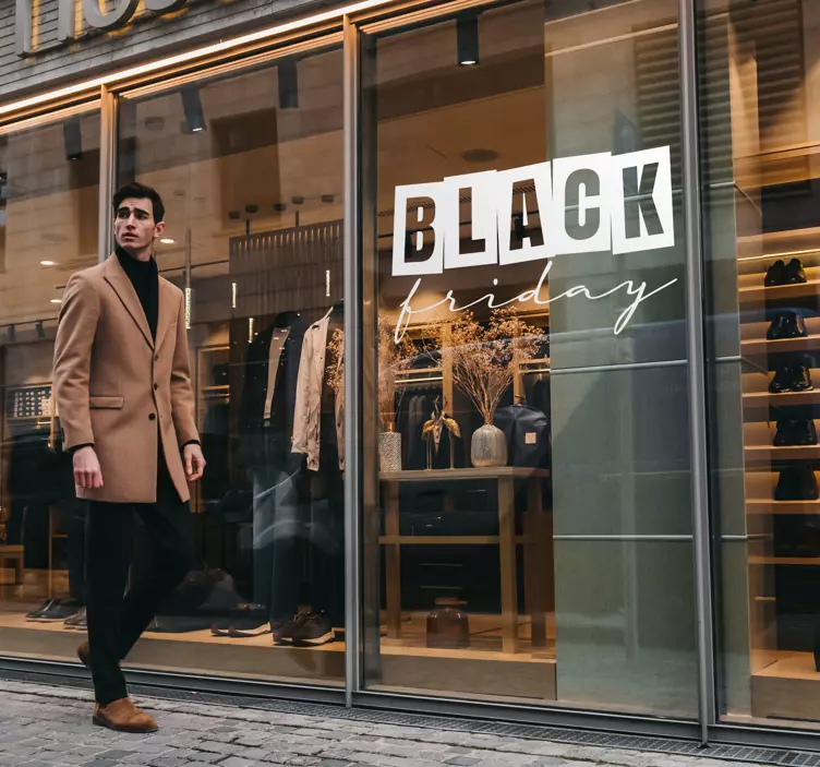 Adesivo per vetrine con Venerdì Nero - TenStickers