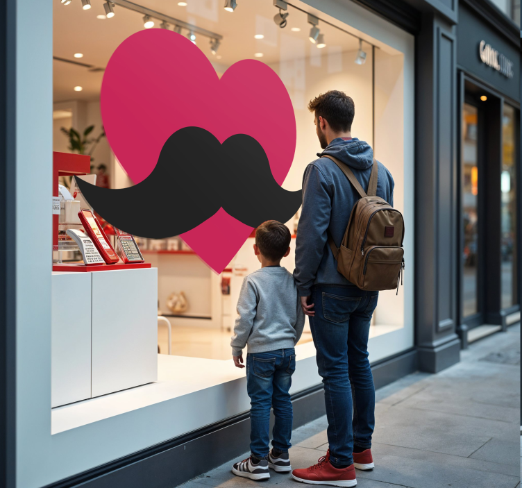Adesivo per vetrine cuore per la festa del papà - TenStickers