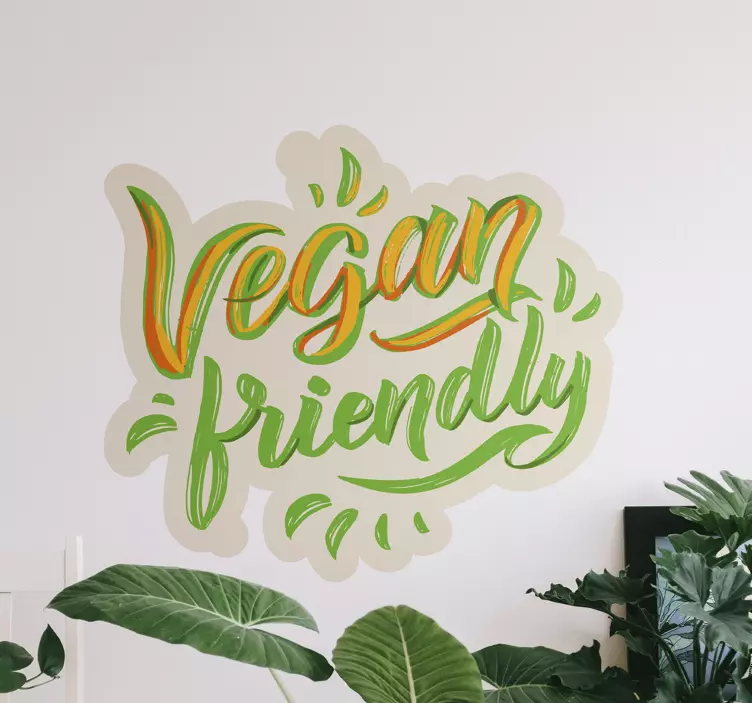 Adesivo per vetrine dichiarazione vegan friendly - TenStickers