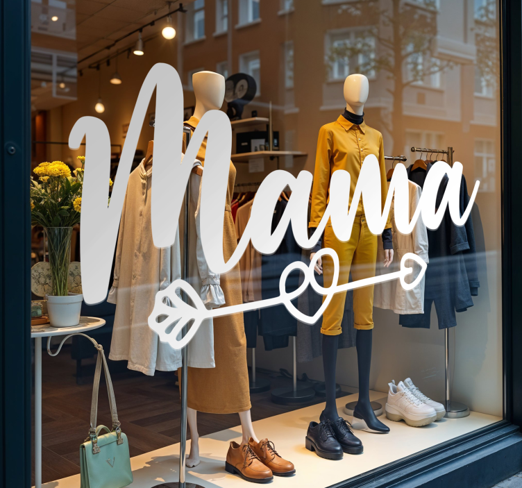 Adesivo per vetrine mamma amore - TenStickers