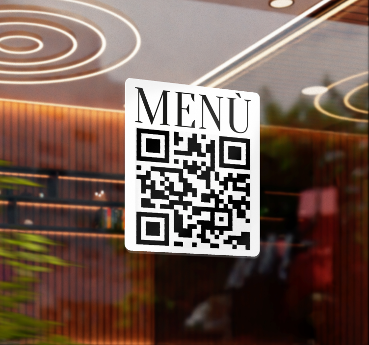Adesivo per vetrine menu personalizzato qr - TenStickers