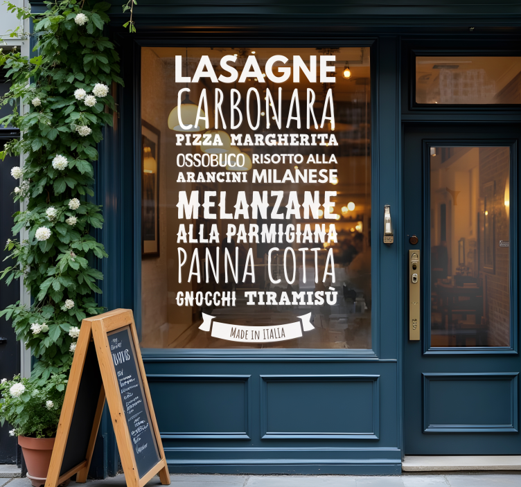 Adesivo per vetrine menu ristorante personalizzato - TenStickers