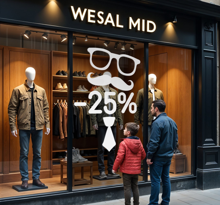 Adesivo per vetrine sconto festa del papà - TenStickers