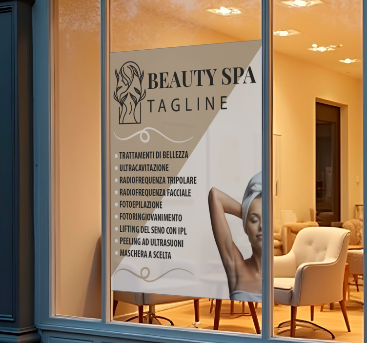 Adesivo per vetrine servizi di saloni di bellezza traslucidi - TenStickers