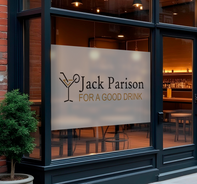 Adesivo per vetrine striscia adesiva traslucida con logo - TenStickers