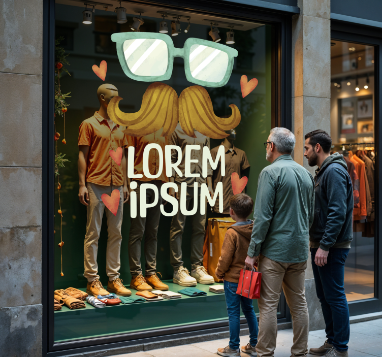 Adesivo per vetrine testo personalizzato per la festa del papà - TenStickers