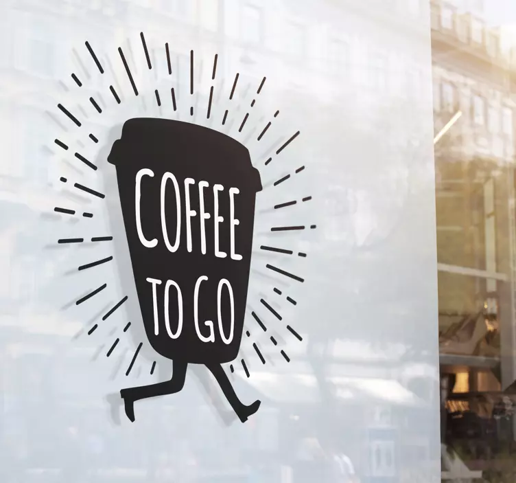 Adesivo per vetrina coffee to go - TenStickers