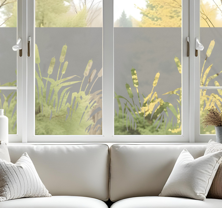 Adesivo per vetro canne ed erbe - TenStickers